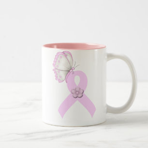 Tasse 2 Couleurs Papillon rose de ruban