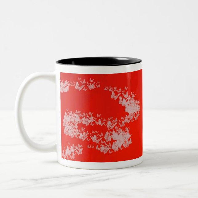 Tasse 2 Couleurs Papillon rouge blanc de Yaei (Gauche)