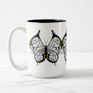 Tasse 2 Couleurs Papillons en dentelle noire 5