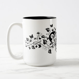 Tasse 2 Couleurs Papillons en dentelle noire 9