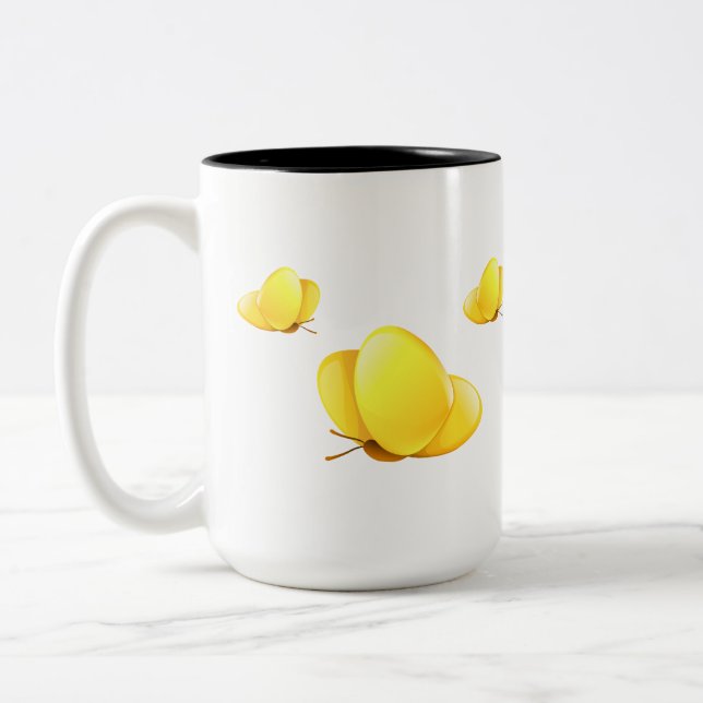 Tasse 2 Couleurs Papillons jaunes simples (Gauche)
