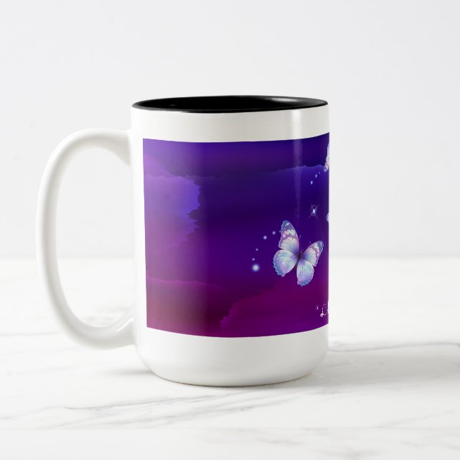 Tasse 2 Couleurs Papillons magiques de minuit (Gauche)