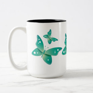 Tasse 2 Couleurs Papillons verts