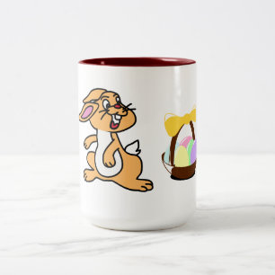 Tasse 2 Couleurs Pâques lapin deux tresses.