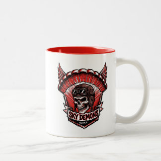 Tasse 2 Couleurs Parachute Crâne Ailes Ciel Démons Moto Club