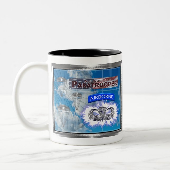 Tasse 2 Couleurs Parachutiste et drapeau américains Extraordinaires (Gauche)