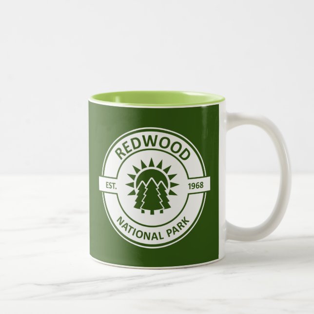 Tasse 2 Couleurs Parc national de Redwood Sun Trees (Droit)