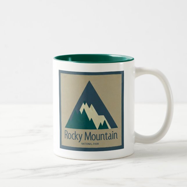 Tasse 2 Couleurs Parc national de Rocky Mountain Rustique (Droit)