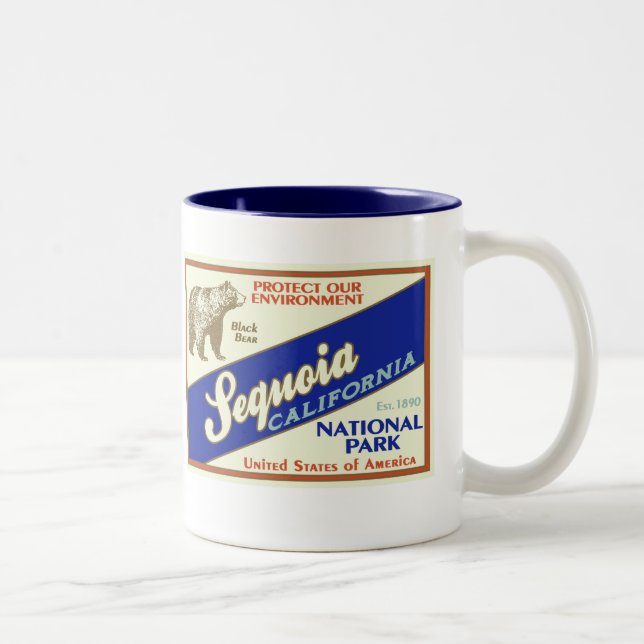 Tasse 2 Couleurs Parc national de séquoia (ours noir) (Droit)