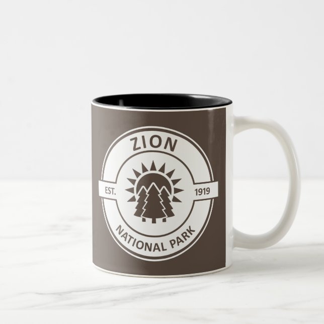 Tasse 2 Couleurs Parc national de Sion Sun Trees (Droit)