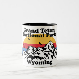 Tasse 2 Couleurs Parc national de vintage Grand Teton