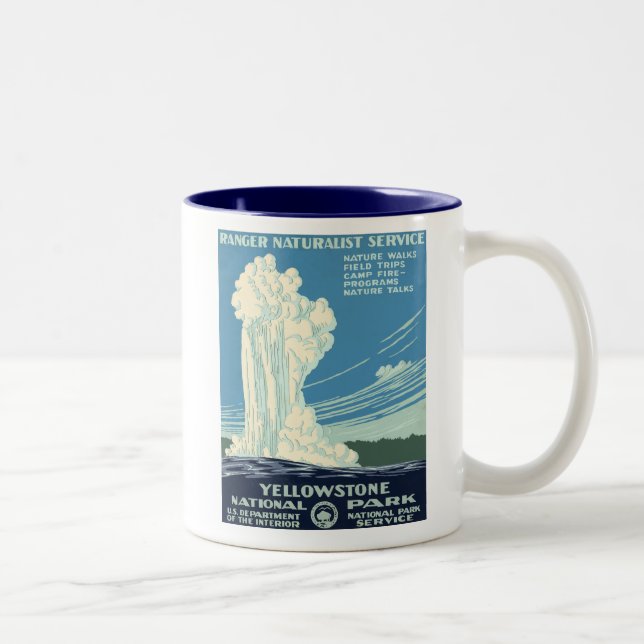 Tasse 2 Couleurs Parc national de Yellowstone (Droit)