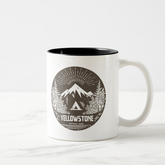 Tasse 2 Couleurs Parc national de Yellowstone (Droit)