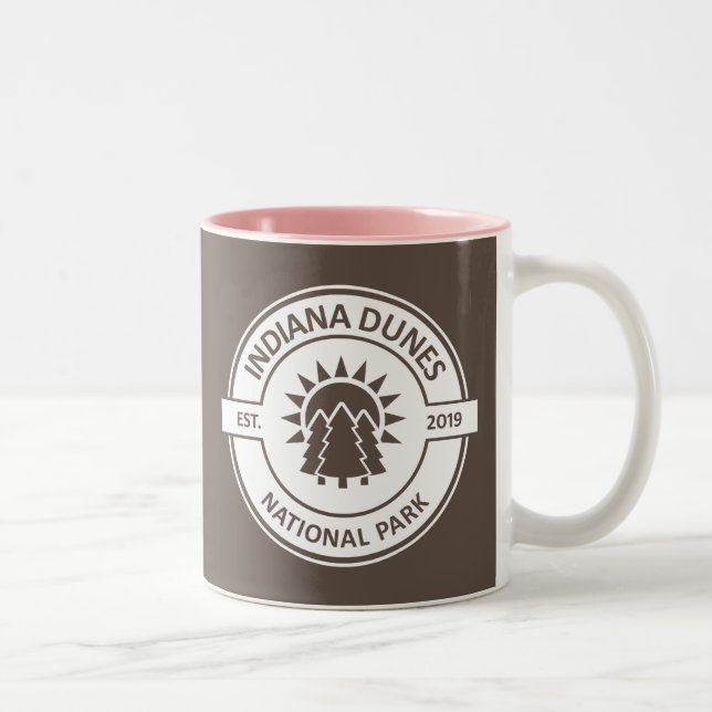 Tasse 2 Couleurs Parc national des dunes d'Indiana Sun Trees (Droit)
