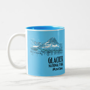 Tasse 2 Couleurs Parc national des Glaciers Lac caché Montana