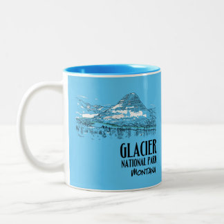 Tasse 2 Couleurs Parc national des Glaciers Lac caché Montana