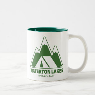 Tasse 2 Couleurs Parc national des Lacs-Waterton Montagnes Camping