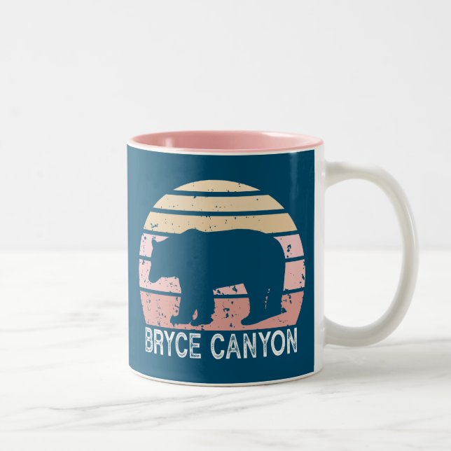 Tasse 2 Couleurs Parc national du Bryce Canyon Ours rétro (Droit)