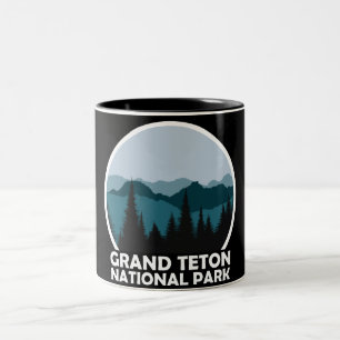 Tasse 2 Couleurs Parc national du Grand Teton Wyoming Vintage Retro