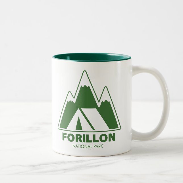Tasse 2 Couleurs Parc national Forillon Montagnes Camping (Droit)