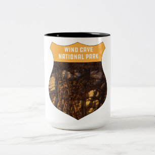 Tasse 2 Couleurs Parc national Wind Cave Rétro Boxwork South Dakota