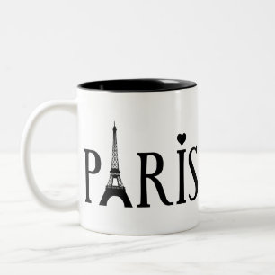 Tasse 2 Couleurs Paris avec la tour Eiffel et l'amour