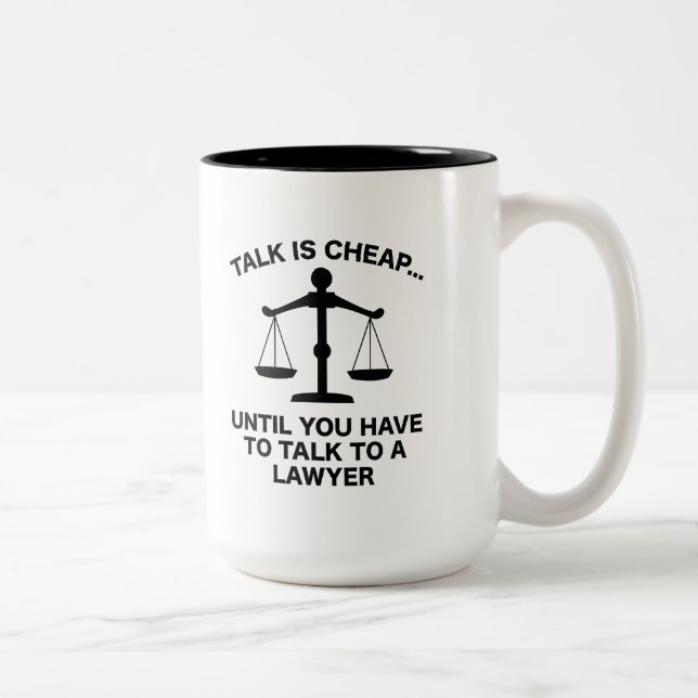Tasse 2 Couleurs Parler est bon marché (Droit)