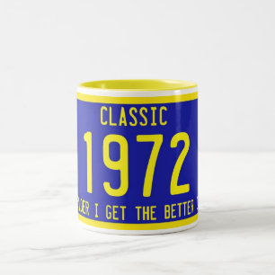 TASSE 2 COULEURS PARODIE CLASSIQUE/ANTIQUE D'ANNIVERSAIRE DE PLAQUE