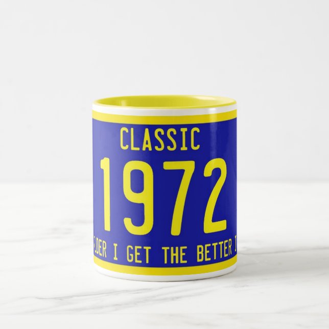 TASSE 2 COULEURS PARODIE CLASSIQUE/ANTIQUE D'ANNIVERSAIRE DE PLAQUE (Centre)