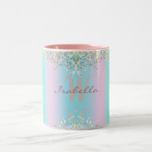 Tasse 2 Couleurs Parties scintillant holographique Unicorn