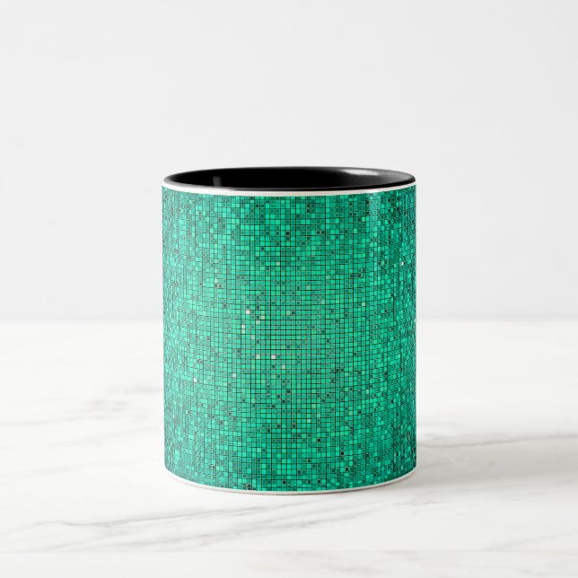 Tasse 2 Couleurs Parties scintillant turquoise Sequin Disco Glitz C (Centre)
