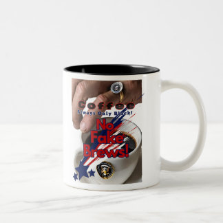 Tasse 2 Couleurs Pas De Faux Brews ! Sceau de café noir d'approbati