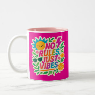 Tasse 2 Couleurs Pas de règles Vibes - Neon Gradient Kawaii-Punk Ty
