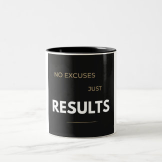 Tasse 2 Couleurs Pas d'excuses, juste des résultats Motivation pour