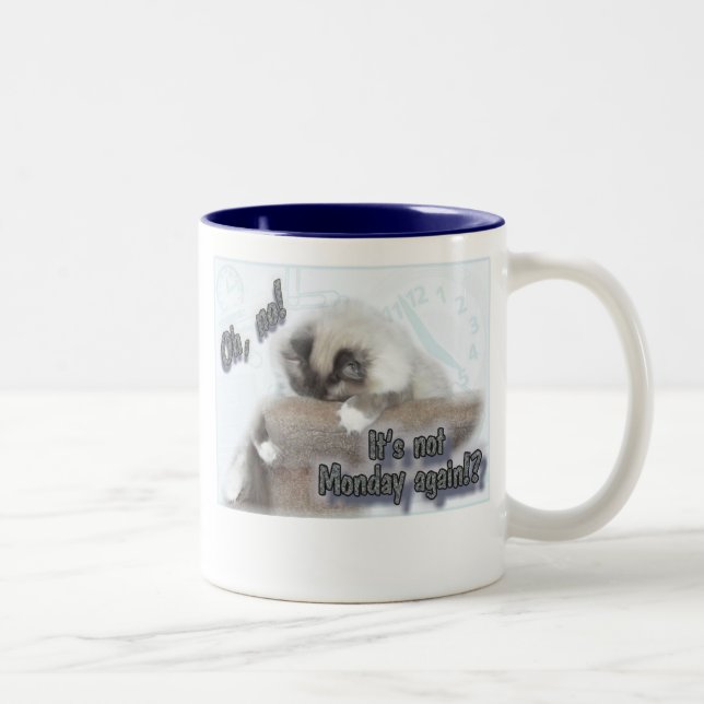 Tasse 2 Couleurs Pas lundi encore ! (Droit)