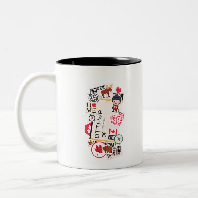 TASSE 2 COULEURS PASSE D'EMBARQUEMENT OTTAWA CANADA (Gauche)