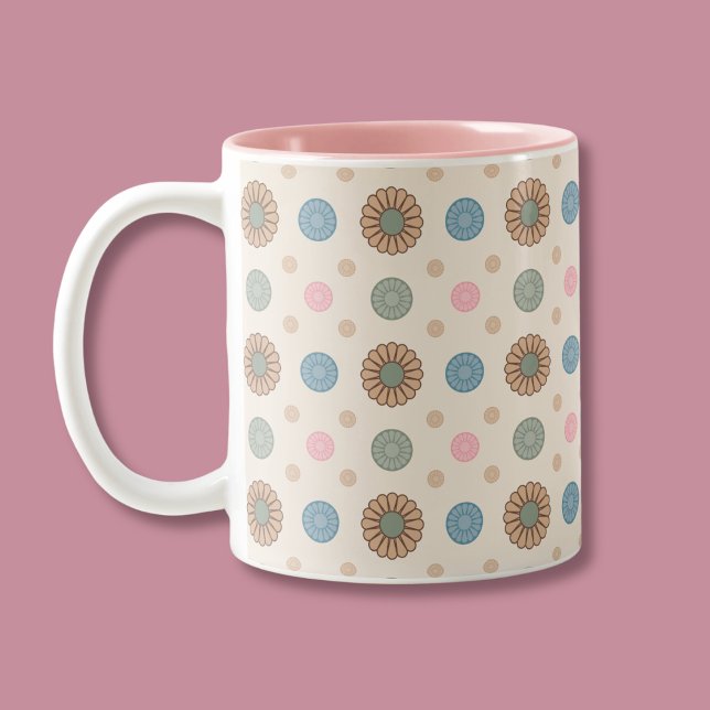 Tasse 2 Couleurs Pastel Babylonien inspiré motif floral (Créateur téléchargé)