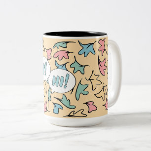 Tasse 2 Couleurs Pastel Feuille jaune