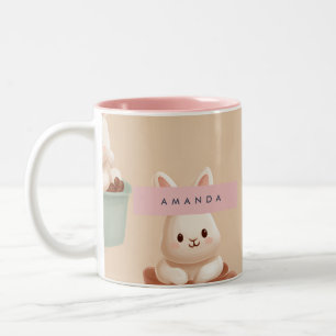 Tasse 2 Couleurs Pastel Personnalisé Macarons & Motif d'amande