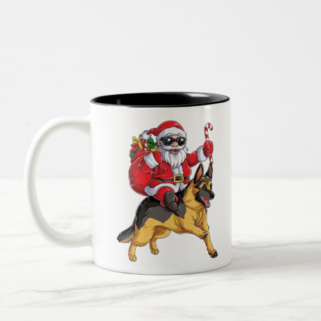 Tasse 2 Couleurs Pasteur allemand Noël Père Noël (Gauche)