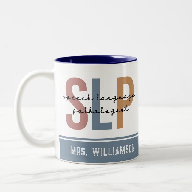Tasse 2 Couleurs Pathologiste du langage SLP personnalisé (Gauche)