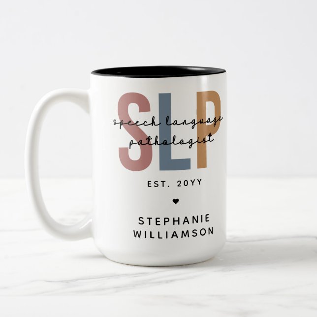 Tasse 2 Couleurs Pathologiste du langage SLP personnalisé (Gauche)