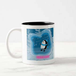 Tasse 2 Couleurs Patinage d'hiver de Pingouin mou