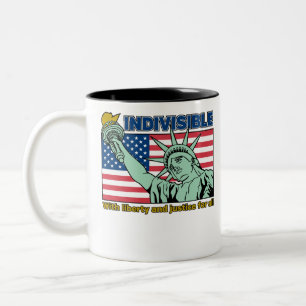 Tasse 2 Couleurs Patriotique-indivisible-Liberté et Justice pour to