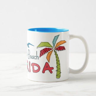 Tasse 2 Couleurs Paumes artsy de la Floride de plage de Clearwater