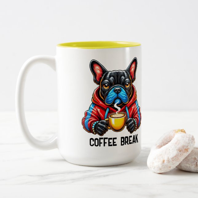 Tasse 2 Couleurs Pause Café  (Avec donut)