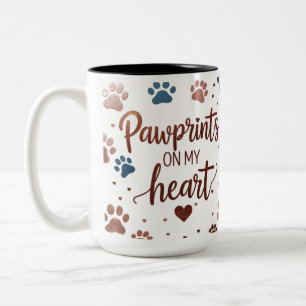 Tasse 2 Couleurs Pawprints on My Heart - Multicolor Empreinte de pa
