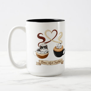 Tasse 2 Couleurs Paws, coffee, love. The purr-fect blend. 💖