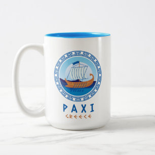 Tasse 2 Couleurs Paxi, Grèce Conception de navires grecs