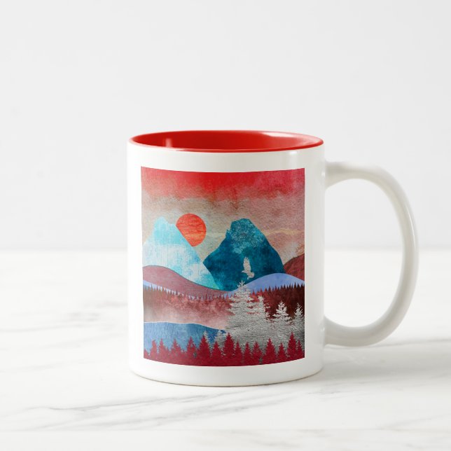 Tasse 2 Couleurs Paysage de l'aigle d'argent (Droit)